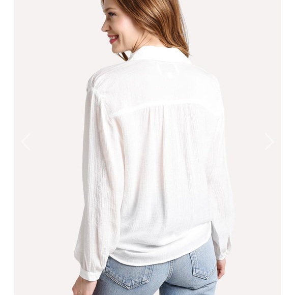 Brochu Walker Cream Crossover Blouse - Picture 2 of 6